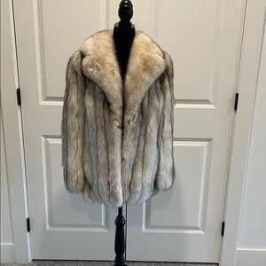 Blue Fox Fur Jacket